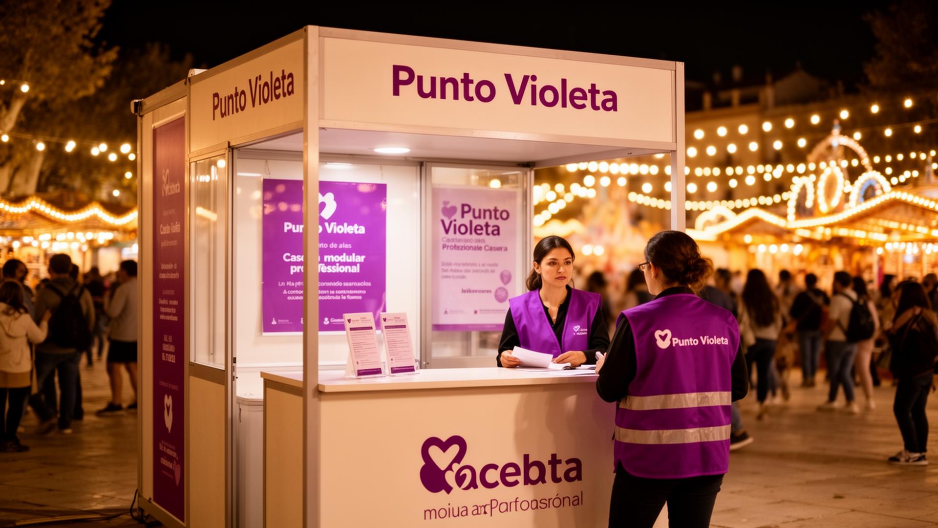 Caseta modular de Punto Violeta en unas fiestas patronales